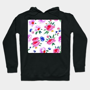 Chinoiserie flowers and leaves seamless pattern Hoodie